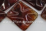 CAG6071 15.5 inches 30mm wavy diamond dragon veins agate beads