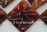 CAG6072 15.5 inches 40mm wavy diamond dragon veins agate beads