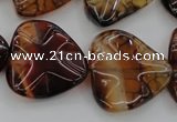 CAG6075 15.5 inches 20mm wavy triangle dragon veins agate beads