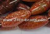 CAG610 15.5 inches 13*35mm rice natural fire agate beads wholesale