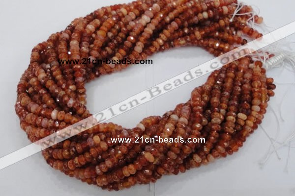 CAG611 15.5 inches 4*6mm faceted rondelle natural fire agate beads