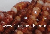 CAG612 15.5 inches 6*10mm faceted rondelle natural fire agate beads