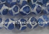 CAG6123 15 inches 14mm faceted round tibetan agate gemstone beads