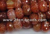 CAG613 15.5 inches 10*14mm faceted rondelle natural fire agate beads