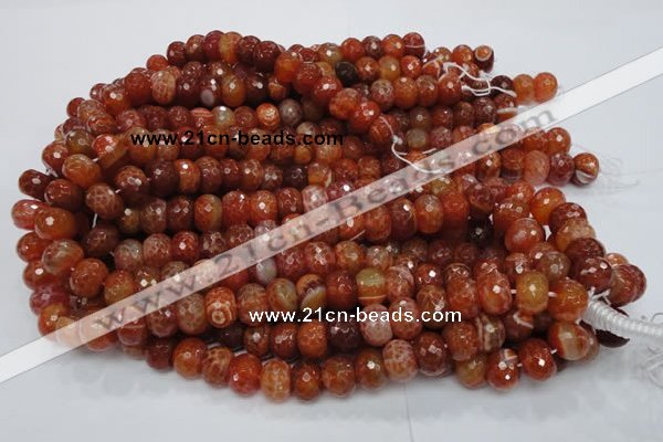 CAG613 15.5 inches 10*14mm faceted rondelle natural fire agate beads