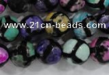 CAG6130 15 inches 8mm faceted round tibetan agate gemstone beads