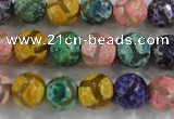 CAG6140 15 inches 8mm faceted round tibetan agate gemstone beads