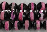 CAG6156 15 inches 10mm faceted round tibetan agate gemstone beads