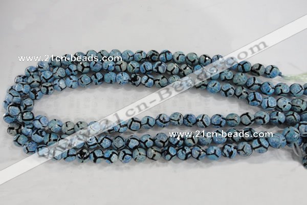 CAG6161 15 inches 10mm faceted round tibetan agate gemstone beads