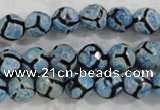 CAG6162 15 inches 12mm faceted round tibetan agate gemstone beads