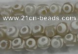 CAG6170 15 inches 8mm faceted round tibetan agate gemstone beads