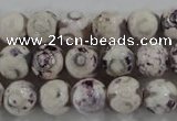 CAG6180 15 inches 10mm faceted round tibetan agate gemstone beads