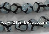 CAG6188 15 inches 14mm faceted round tibetan agate gemstone beads