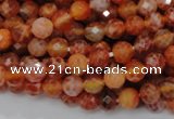 CAG620 15.5 inches 8mm faceted round natural fire agate beads