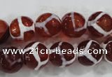 CAG6202 15 inches 12mm faceted round tibetan agate gemstone beads