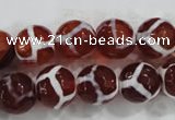 CAG6203 15 inches 14mm faceted round tibetan agate gemstone beads