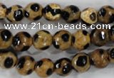 CAG6205 15 inches 8mm faceted round tibetan agate gemstone beads