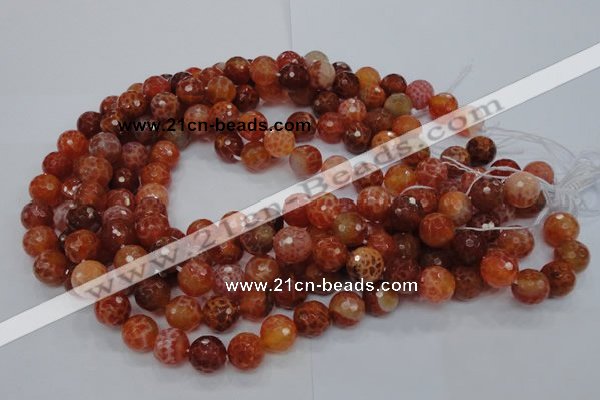 CAG621 15.5 inches 10mm faceted round natural fire agate beads