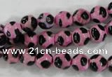 CAG6210 15 inches 8mm faceted round tibetan agate gemstone beads