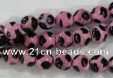 CAG6212 15 inches 12mm faceted round tibetan agate gemstone beads