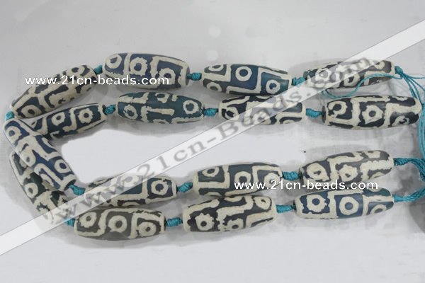 CAG6215 15 inches 15*40mm rice tibetan agate gemstone beads