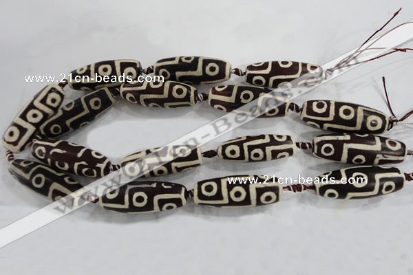 CAG6217 15 inches 15*40mm rice tibetan agate gemstone beads