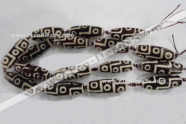 CAG6217 15 inches 15*40mm rice tibetan agate gemstone beads