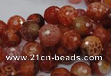 CAG622 15.5 inches 12mm faceted round natural fire agate beads