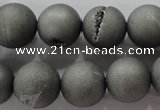 CAG6225 15 inches 14mm round plated druzy agate beads wholesale