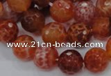 CAG623 15.5 inches 14mm faceted round natural fire agate beads