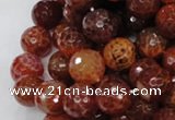 CAG624 15.5 inches 16mm faceted round natural fire agate beads