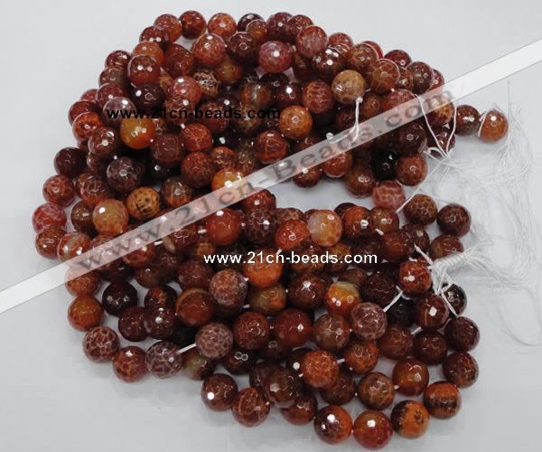 CAG624 15.5 inches 16mm faceted round natural fire agate beads