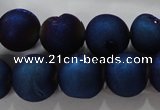 CAG6246 15 inches 16mm round plated druzy agate beads wholesale