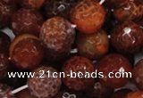 CAG625 15.5 inches 18mm faceted round natural fire agate beads