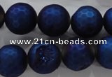 CAG6253 15 inches 10mm faceted round plated druzy agate beads