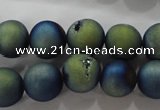 CAG6263 15 inches 10mm round plated druzy agate beads wholesale