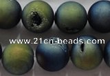 CAG6266 15 inches 16mm round plated druzy agate beads wholesale