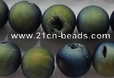 CAG6267 15 inches 18mm round plated druzy agate beads wholesale