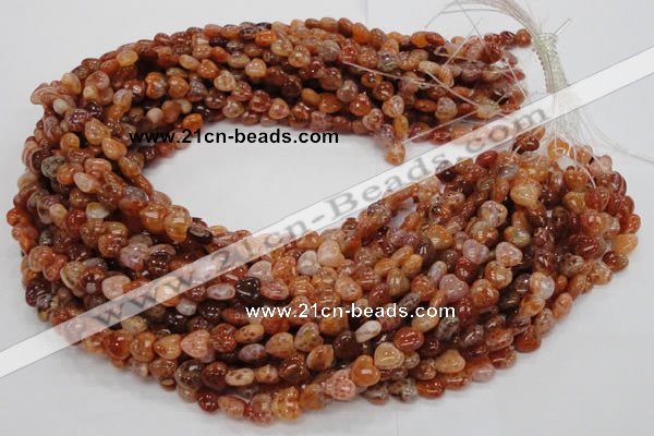 CAG627 15.5 inches 8*8mm heart natural fire agate beads wholesale