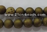 CAG6272 15 inches 8mm round plated druzy agate beads wholesale
