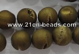 CAG6276 15 inches 16mm round plated druzy agate beads wholesale