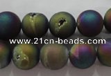 CAG6282 15 inches 8mm round plated druzy agate beads wholesale