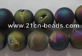 CAG6283 15 inches 10mm round plated druzy agate beads wholesale