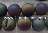 CAG6288 15 inches 20mm round plated druzy agate beads wholesale