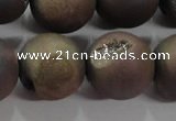 CAG6298 15 inches 20mm round plated druzy agate beads wholesale