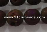 CAG6308 15 inches 20mm round plated druzy agate beads wholesale