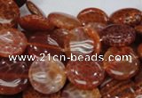 CAG631 15.5 inches 14mm coin natural fire agate beads wholesale