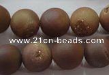 CAG6324 15 inches 12mm round plated druzy agate beads wholesale