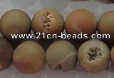 CAG6327 15 inches 18mm round plated druzy agate beads wholesale