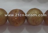 CAG6338 15 inches 20mm faceted round plated druzy agate beads